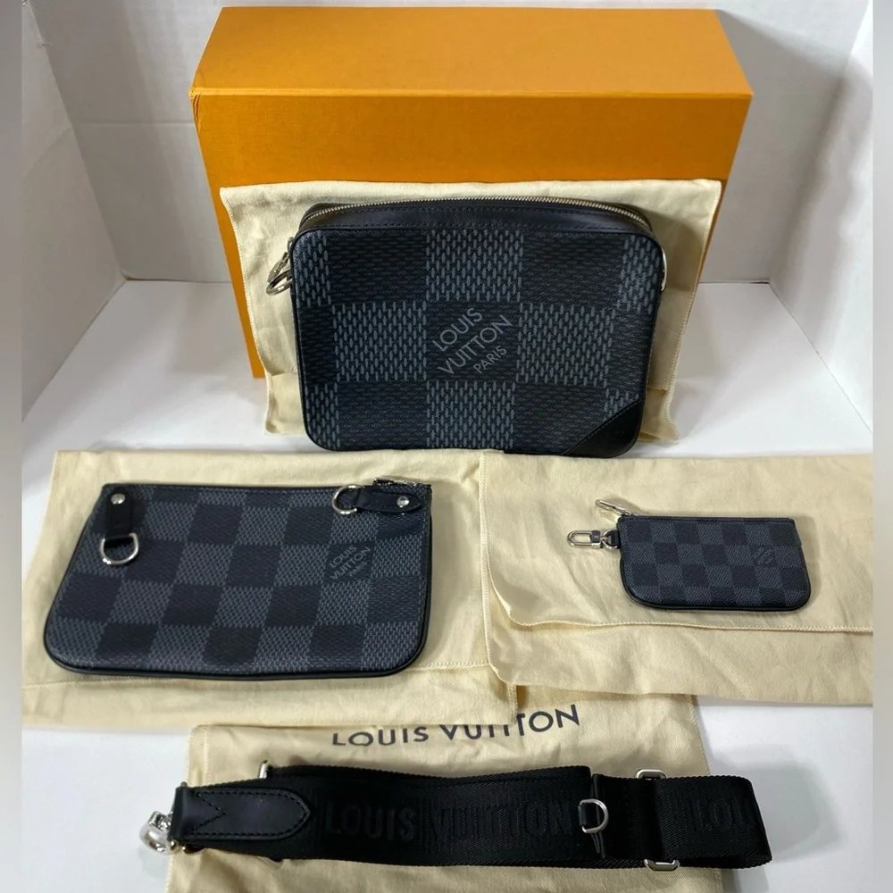 Louis Vuitton MEN’S DAMIER GRAPHITE 3D MESSENGER CROSSBODY BAG NEW NWT Retired!